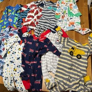 Baby PJ footies lots of 10 pcs 12 months
